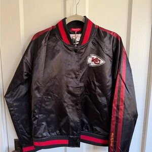 Mitchell & Ness Black and Red Bomber Jacket